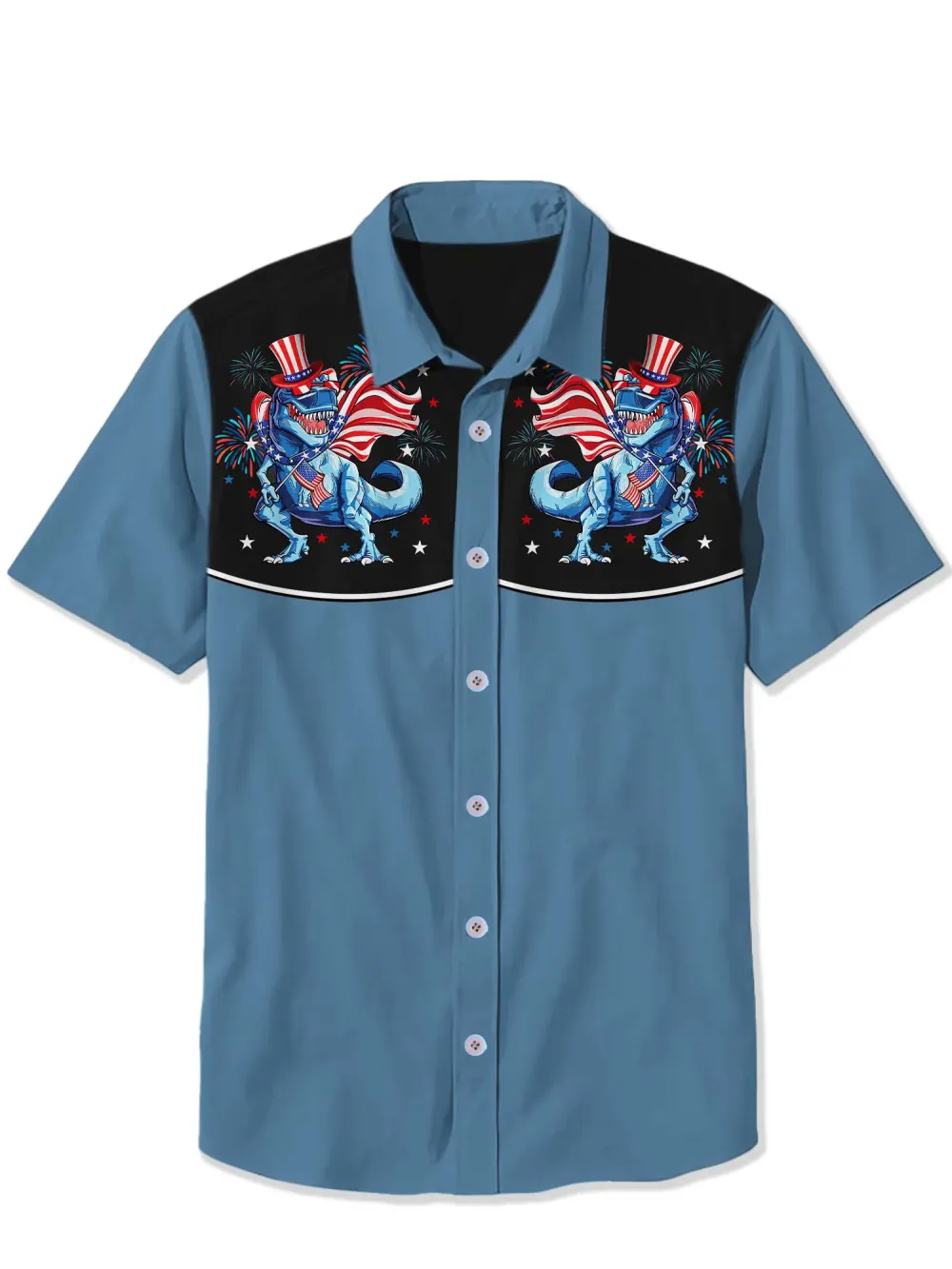 Flag Dinosaurs And Fireworks Shirt