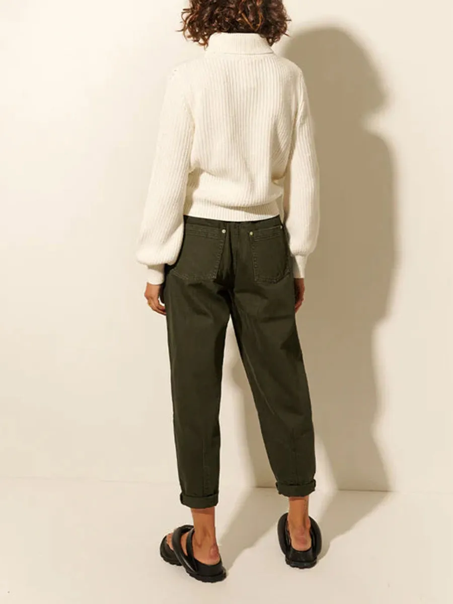 Mock Neck Ribbed Knit Sweater