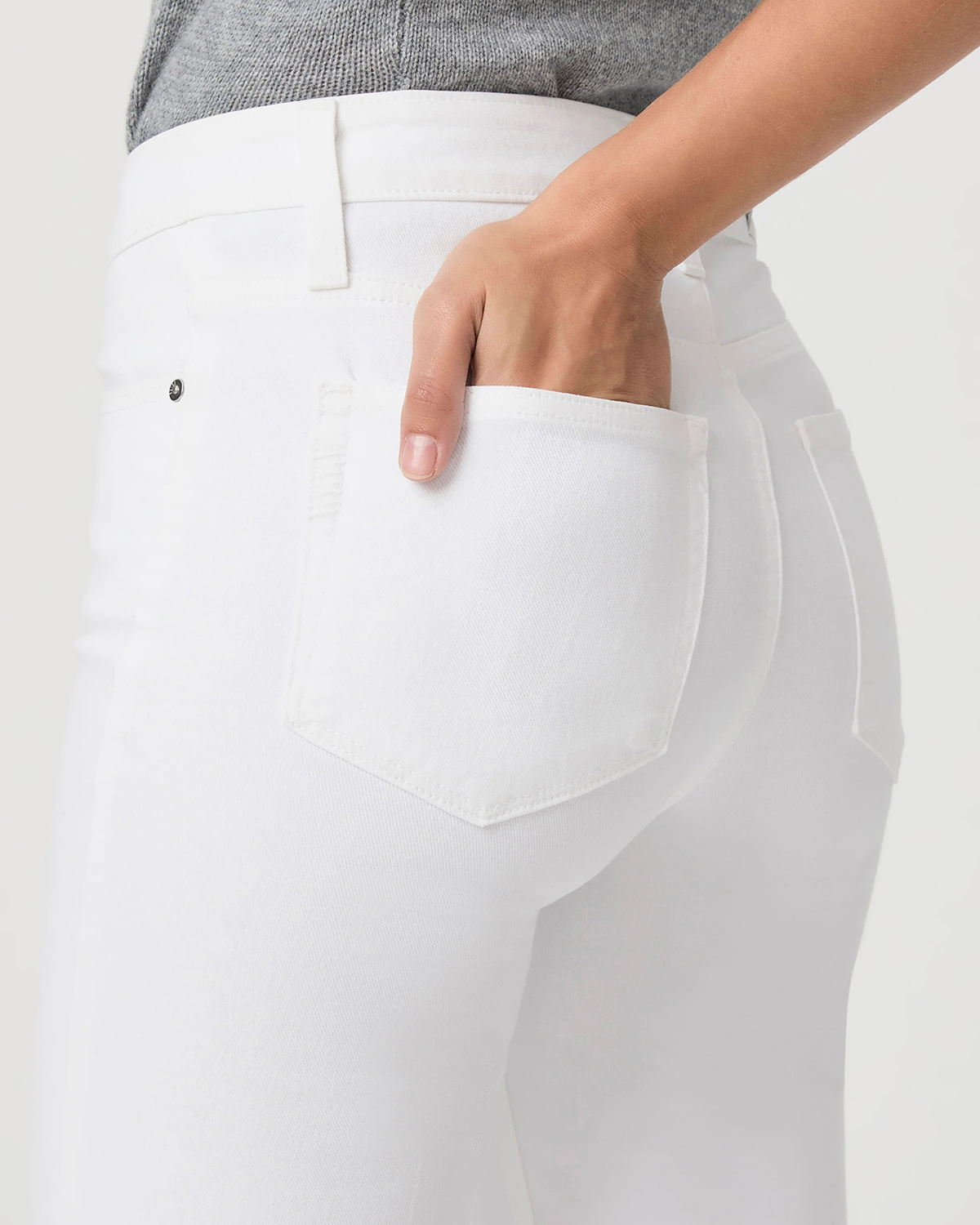 White Bootcut High Rise Jeans