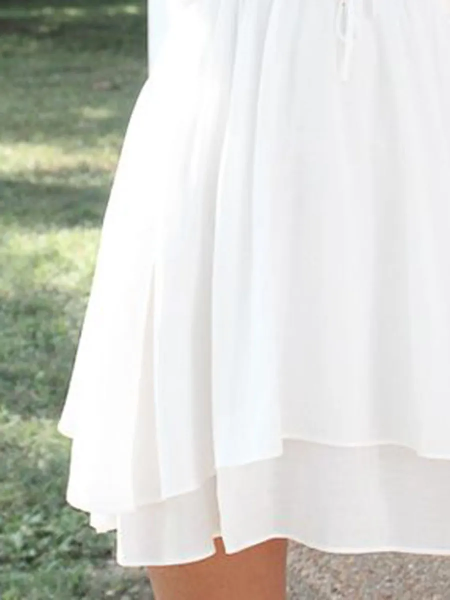 White Ruffle Mini Dress