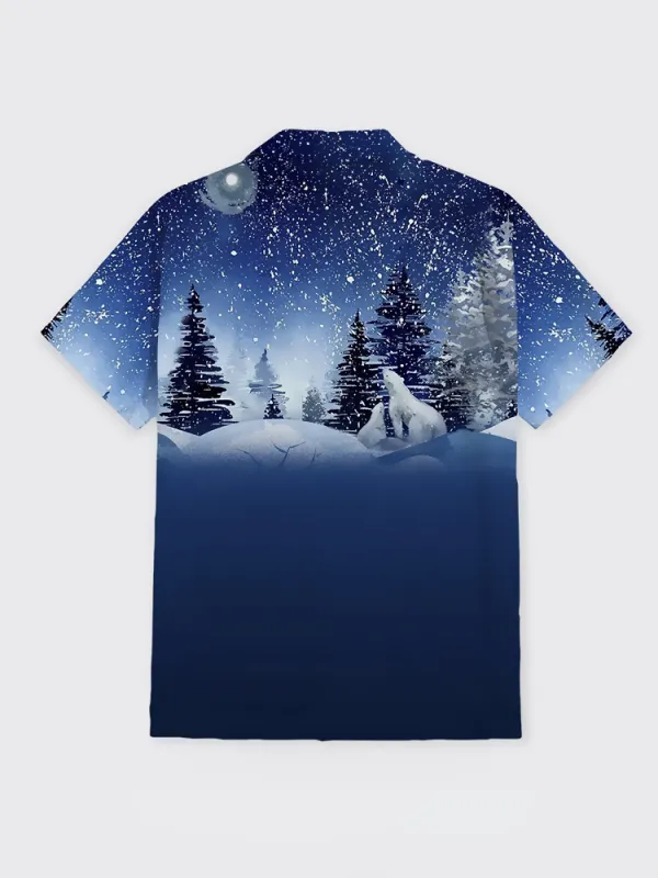 Snow Pattern Button Up Shirt