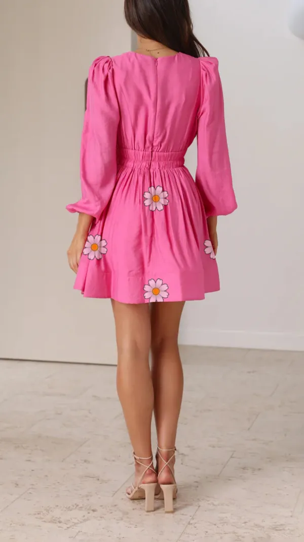 Elasticated Waist Band Mini Dress