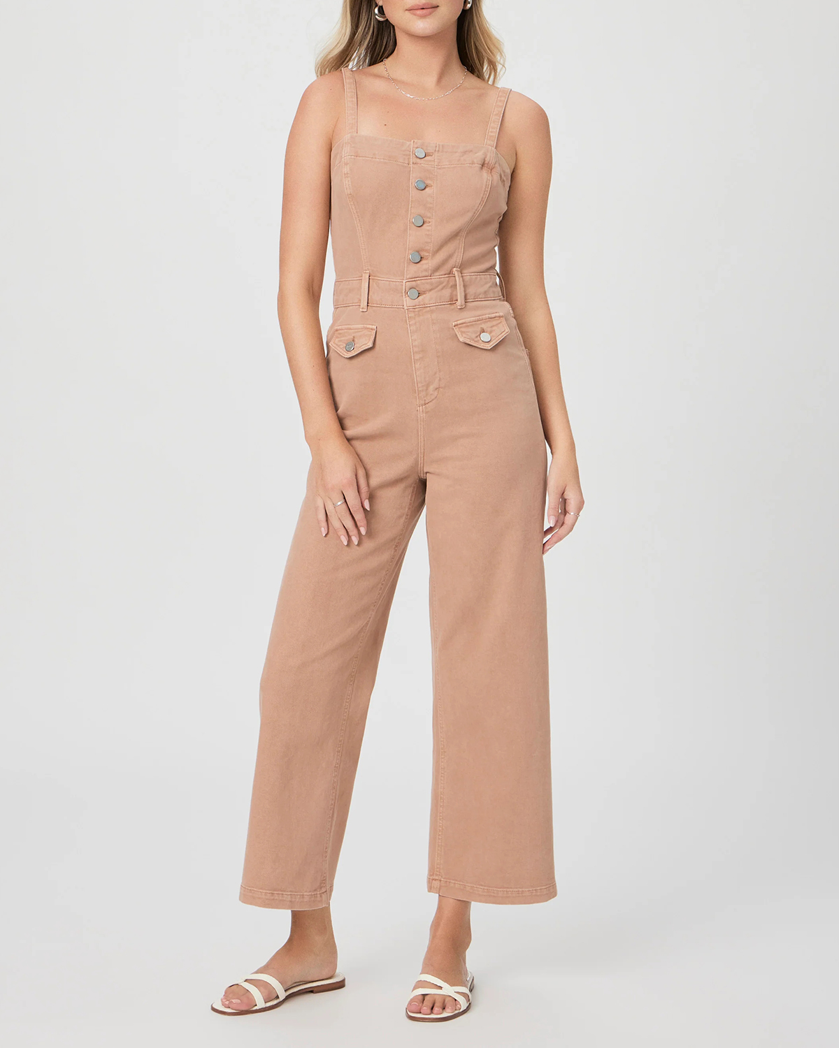 Vintage Dried Rose Denim Wide Leg Jumpsuit