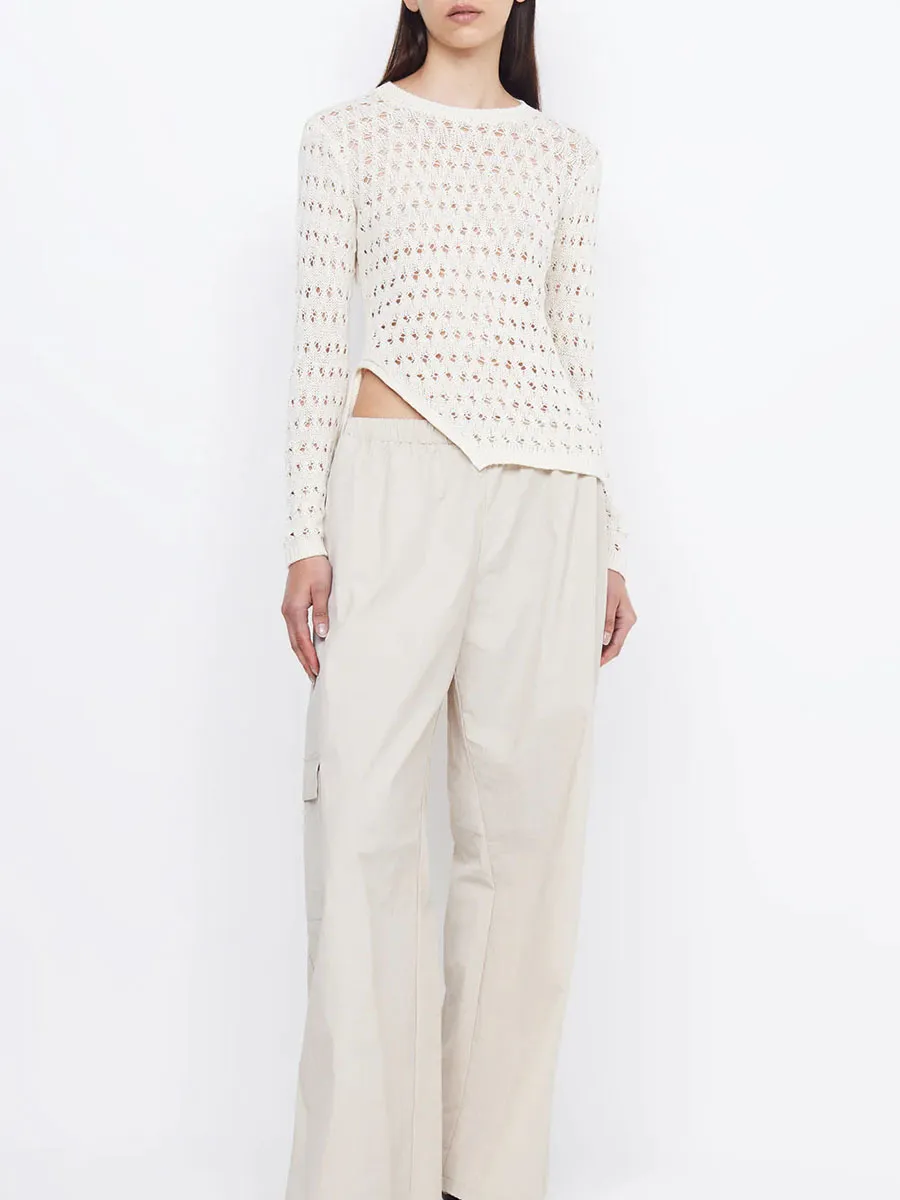 Asymmetric Crochet Knit Top