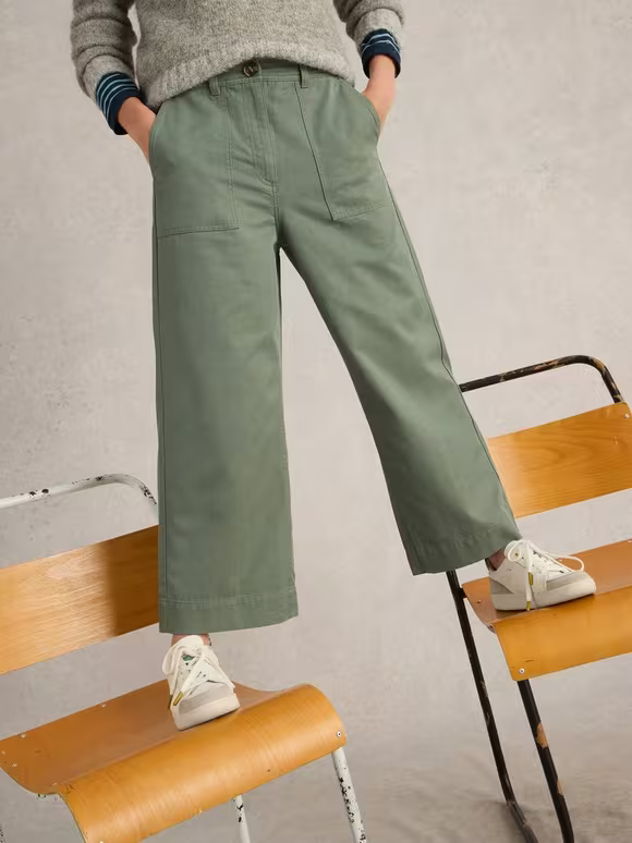 Wide Leg Cropped Trouser