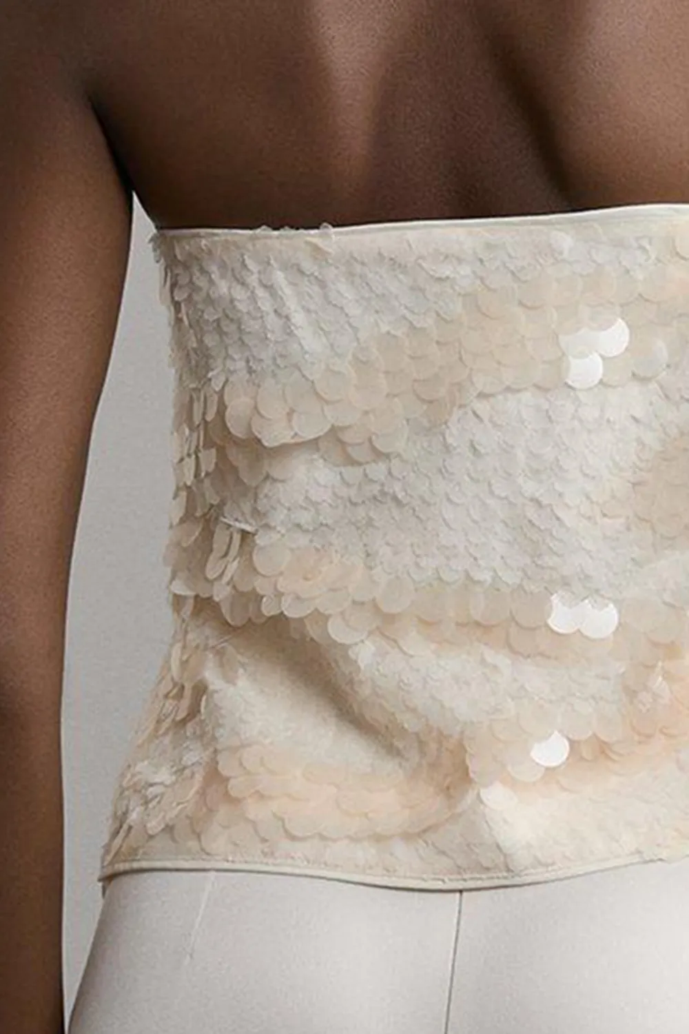 Textured Sequin Woven Halterneck Top