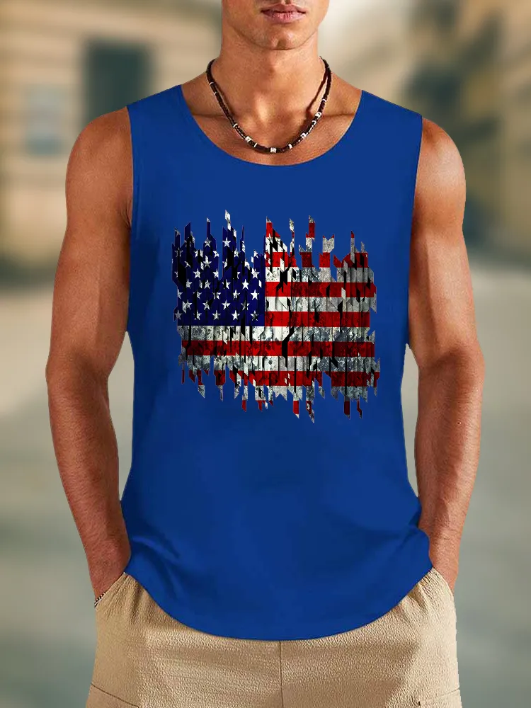 Men'S Stars And Stripes Print Vest