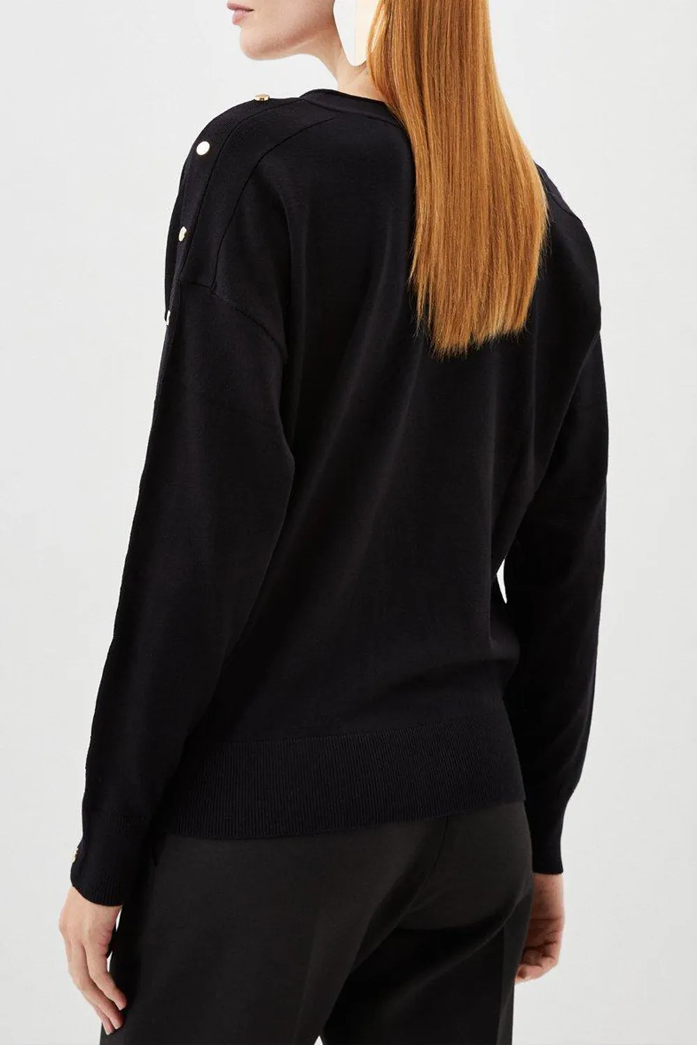 Viscose Blend V Neck Knit Jumper