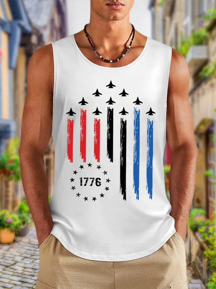 Men'S Independence Day Round-Necked Sleeveless Vest