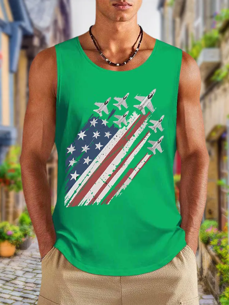 Men'S Independence Day Round-Necked Sleeveless Vest