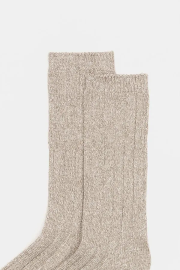 Knitted Boot Socks with Marled Effect