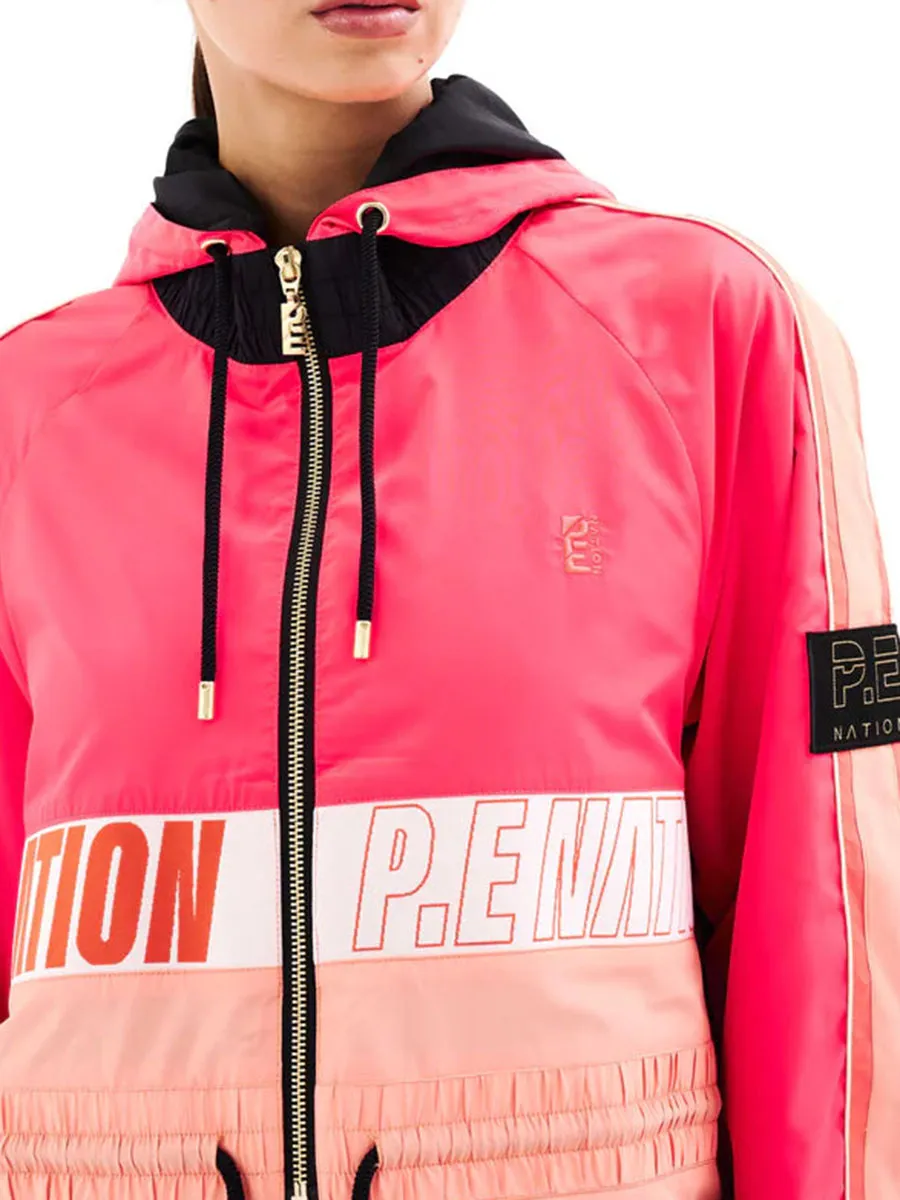 Cropped Color Blocked Hooded Jacket