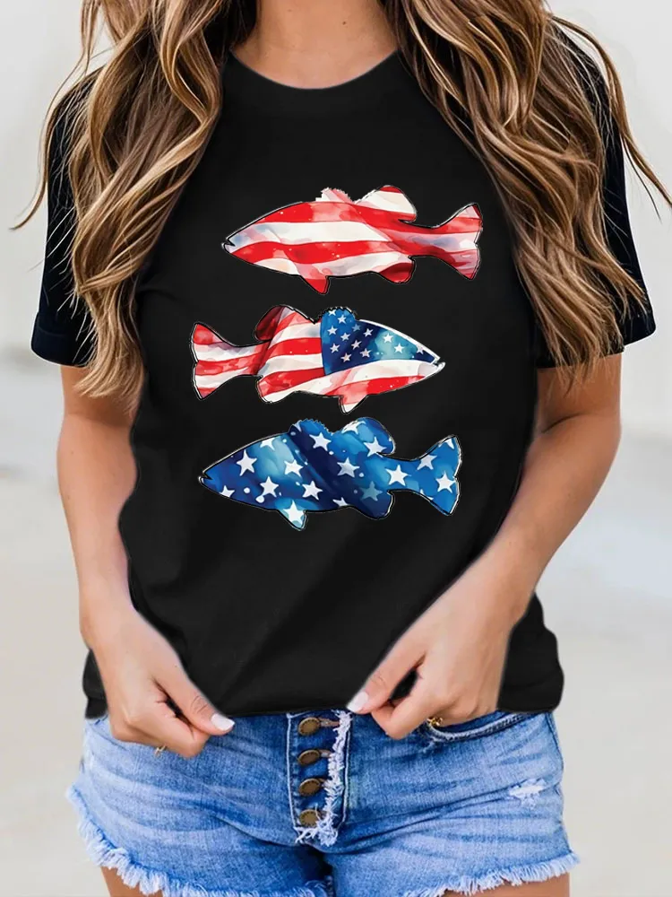 Woman'S Independence Day Short-Sleeved T-Shirt