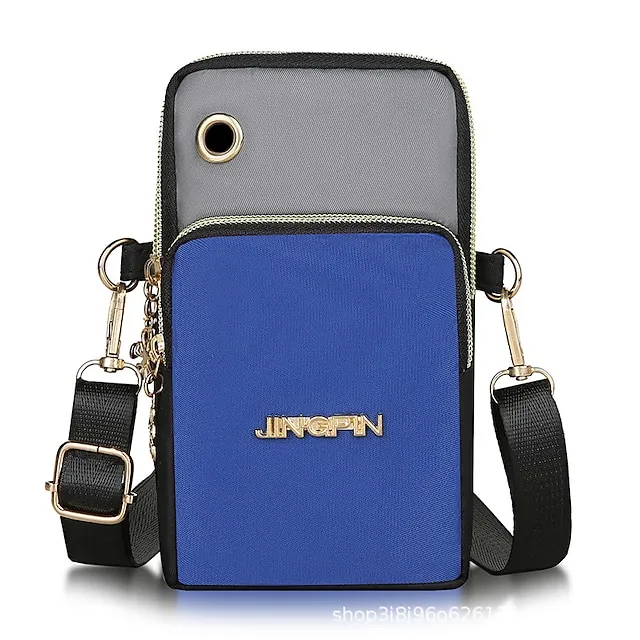 Men's Women's Crossbody Bag Shoulder Bag Wristlet Mobile Phone Bag Oxford Cloth Outdoor Daily Zipper Large Capacity Waterproof Lightweight Color Block Black Red Blue
