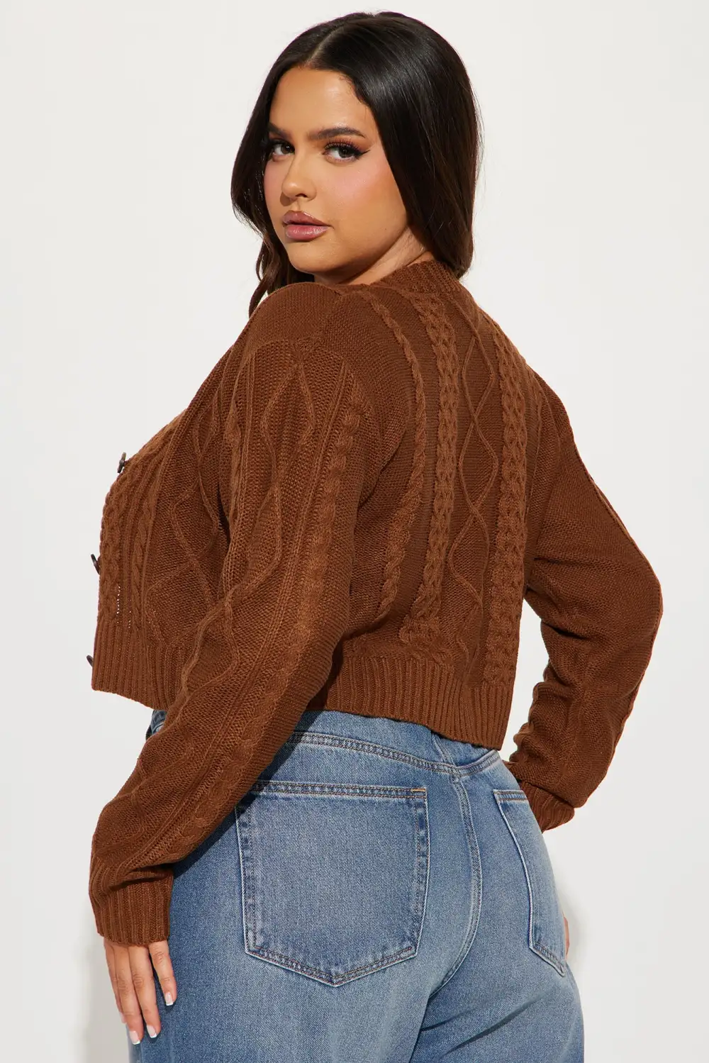Missed You Cable Knit Sweater Set - Brown