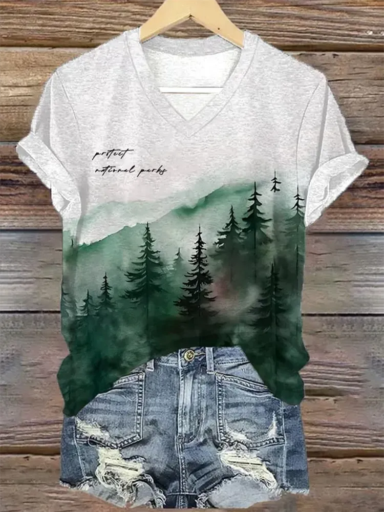 Women'S National Park Conservation Print Short Sleeve T-Shirt