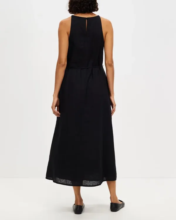 Linen Waist Maxi Dress