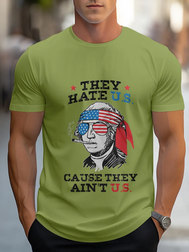 Man'S They Hate U.S. Round-Neck Short-Sleeved T-Shirt