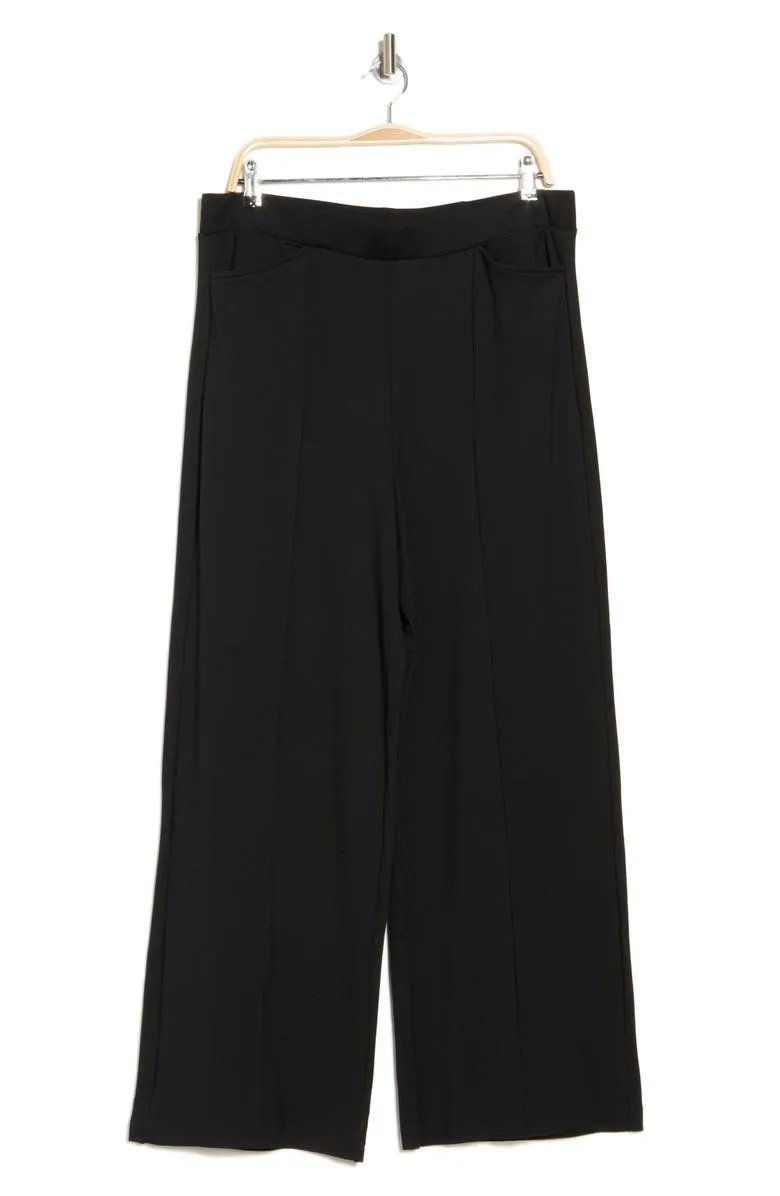 Wide Leg Ponte Pull-On Pants