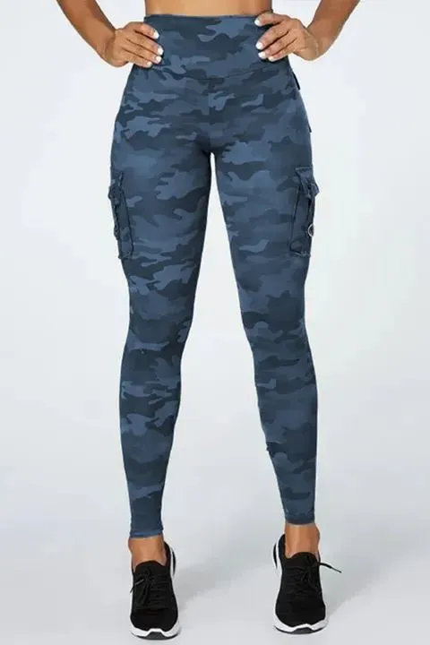 Camo Flap Pocket Design Scrunch Butt Sports Leggings