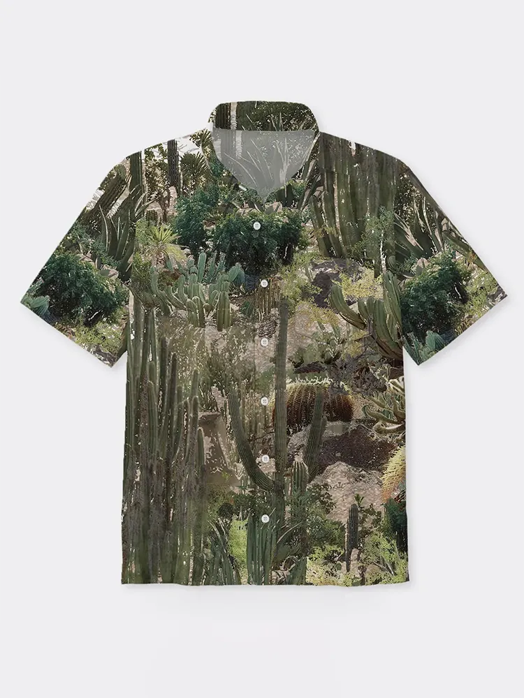 Cactus Pattern Button Up Shirt