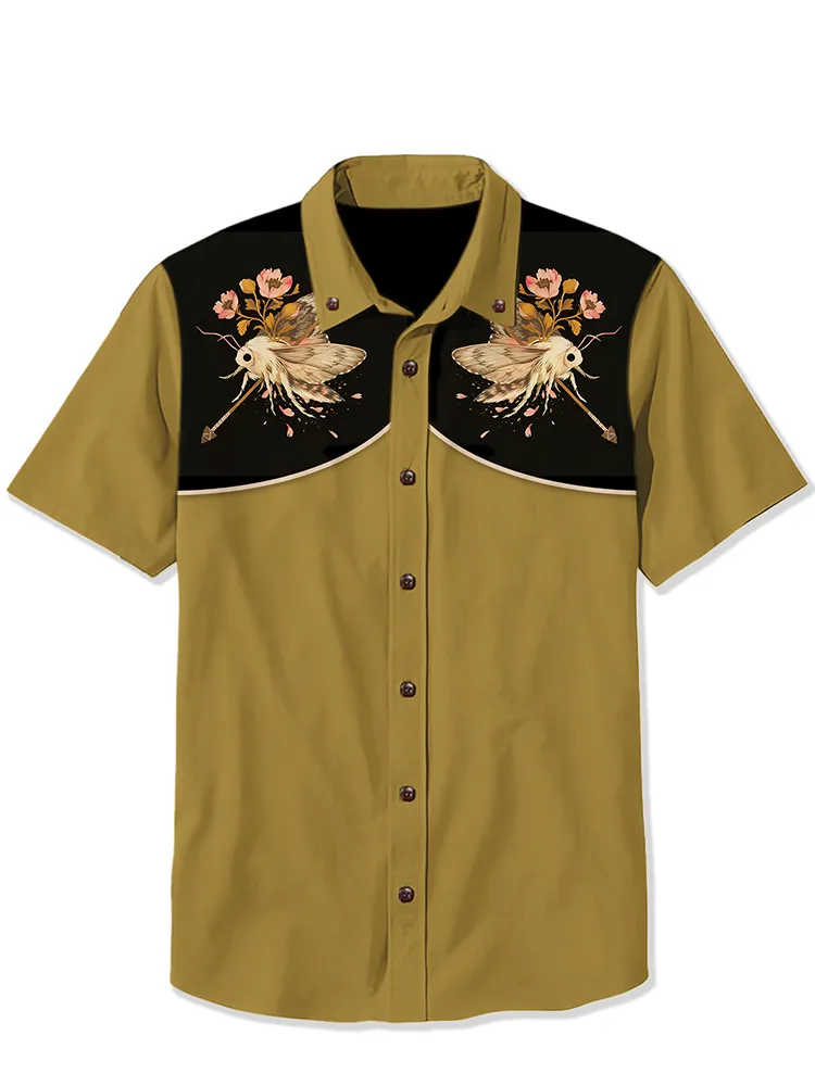 Retro Moth Flowers Shirt