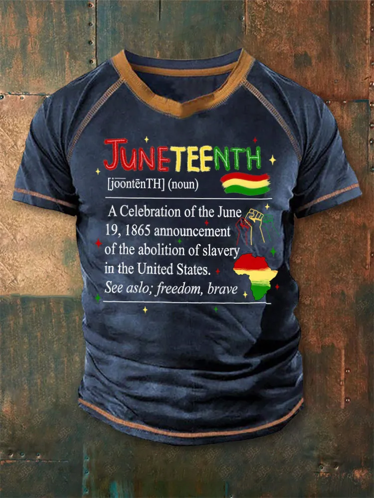 Men'S Juneteenth A Celebration Of The June 19,1865 Announcement Of The Abolition Of Slavery In The United States. See Aslo; Freedom, Brave Round-Neck T-Shirt