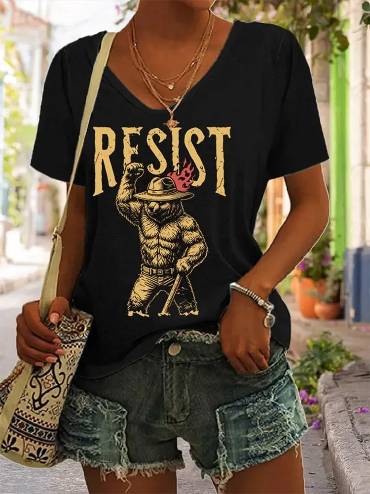 Woman'S Resist V-Neck Short-Sleeve T-Shirt