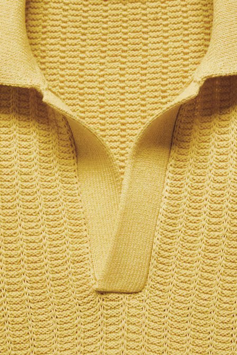 Braided Knit Polo Shirt