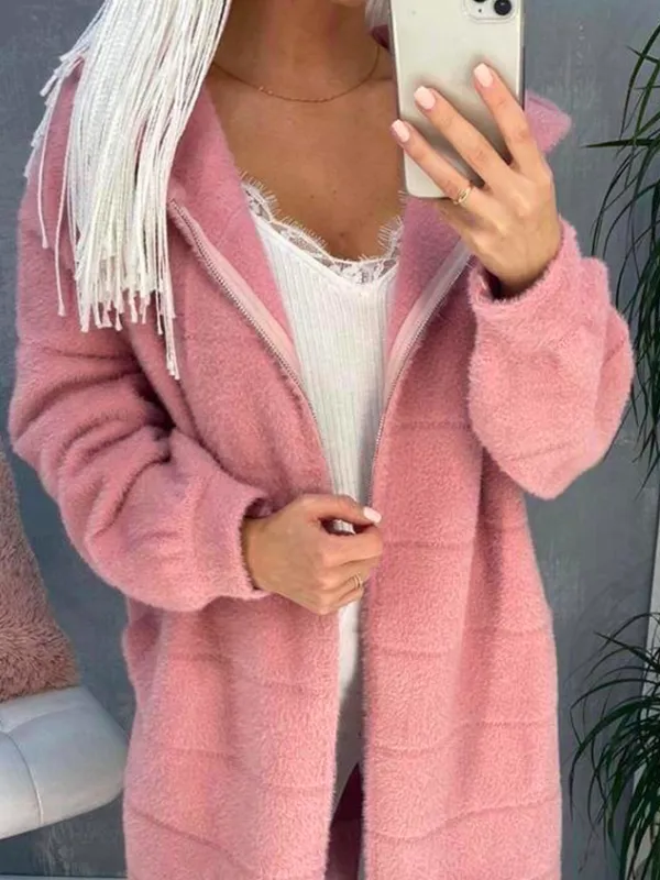 Casual Plain Teddy Jacket