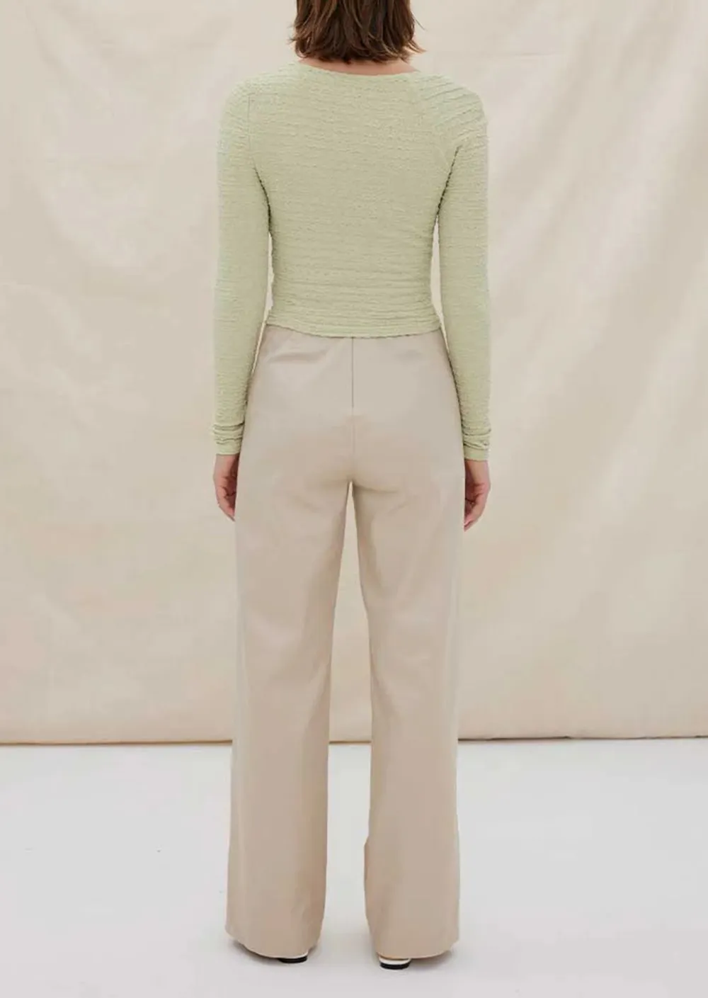 Ruched One Shoulder Long Sleeve Top