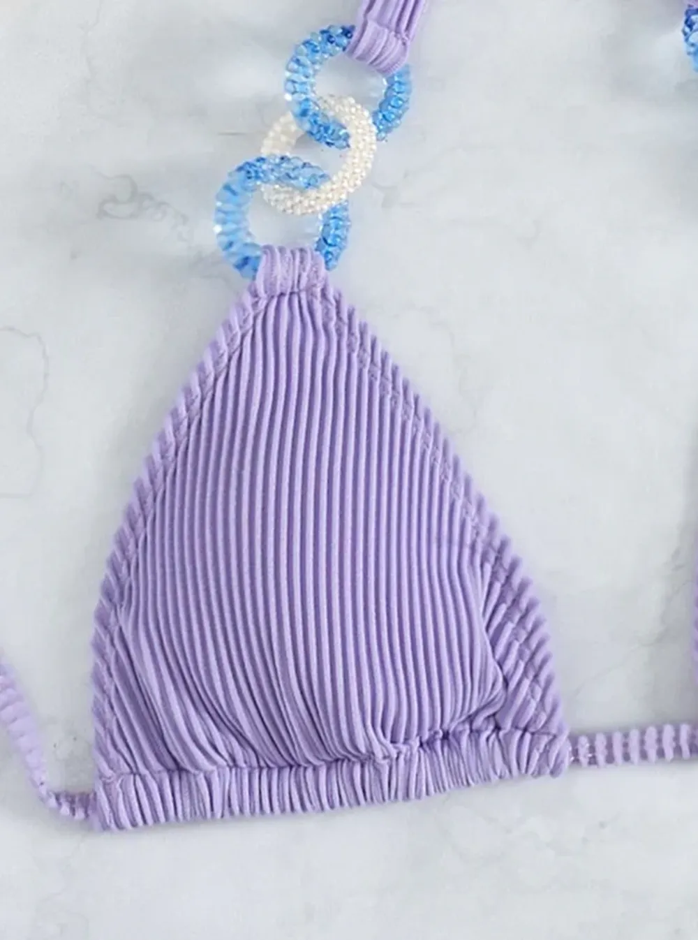 Halter Acrylic Design Side Tie Bikini