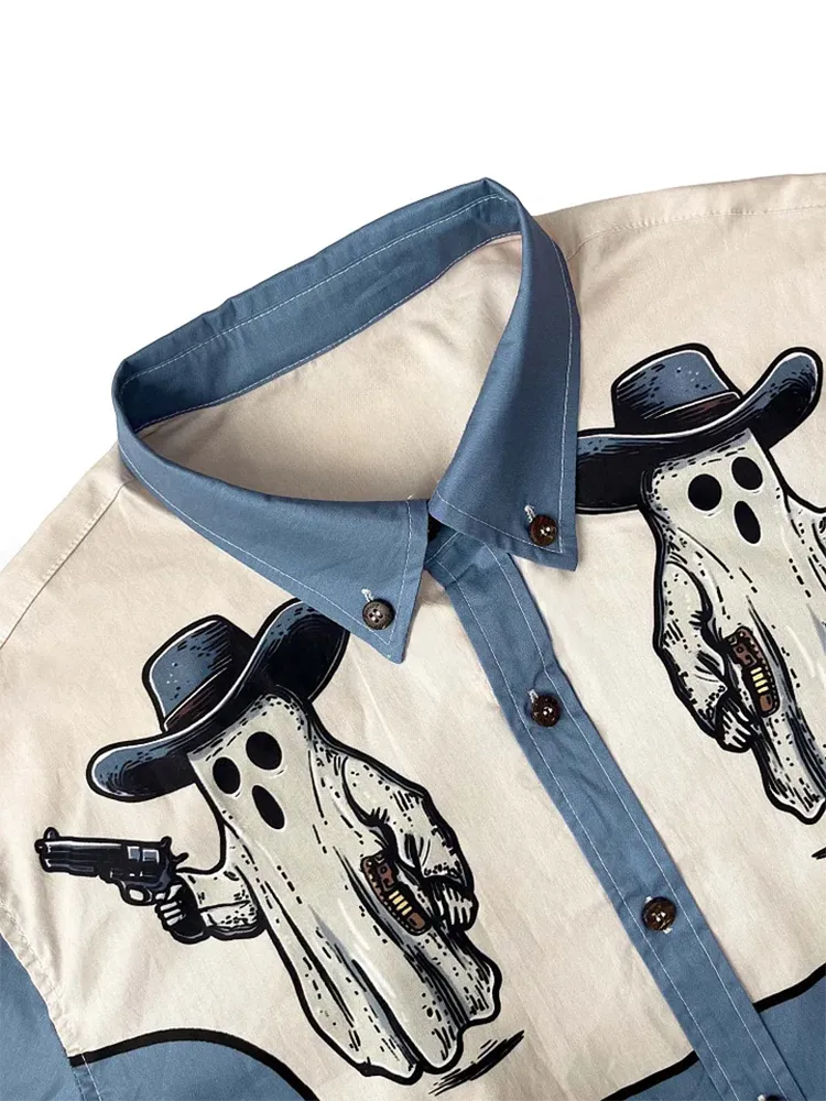 Halloween Ghost Cowboy Shirt