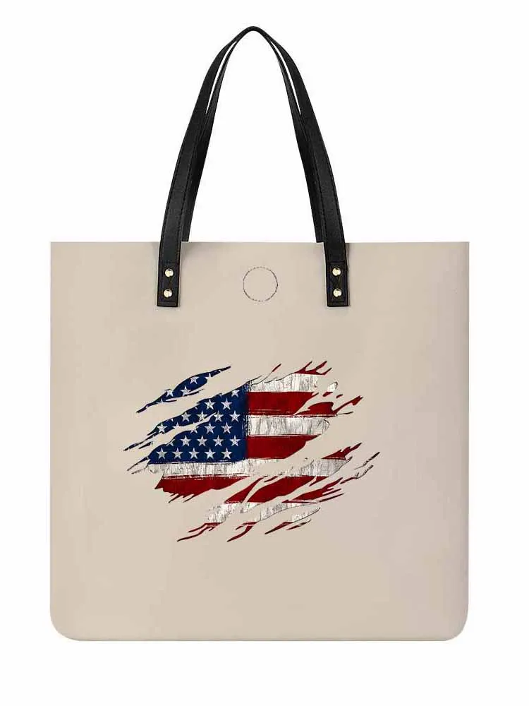 Handbag Leather Handbag With National Flag Prints