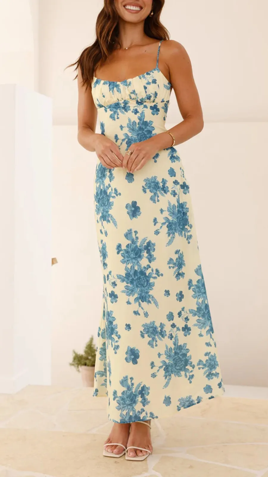 Floral Strap Midi Dress