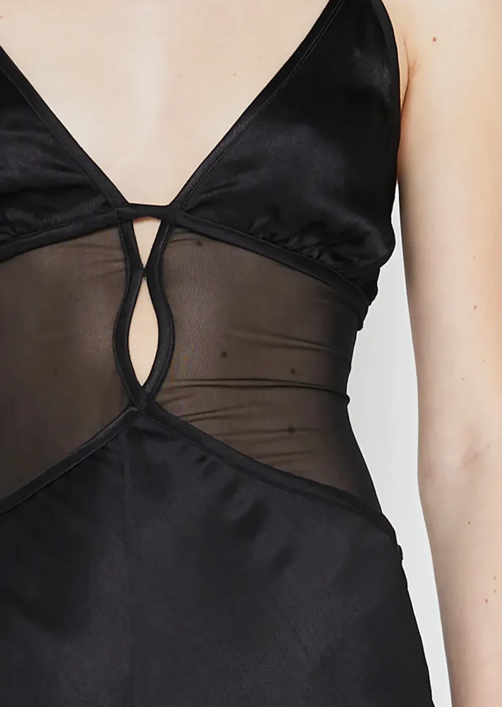 Sheer Panel Maxi Dress