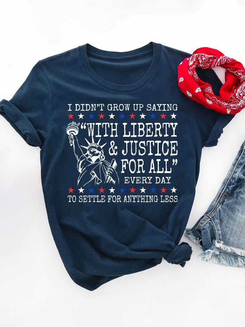 Liberty And Justice For All 4Th Of July Teacher T-Shirt