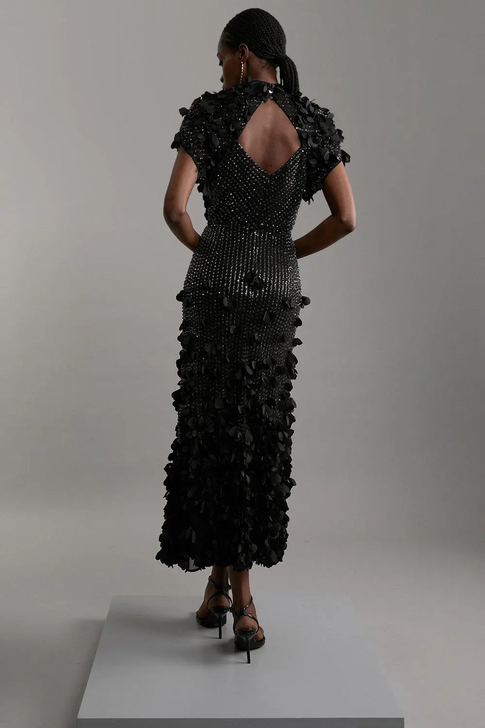 Petite Crystal Applique Angel Sleeve Midaxi Dress