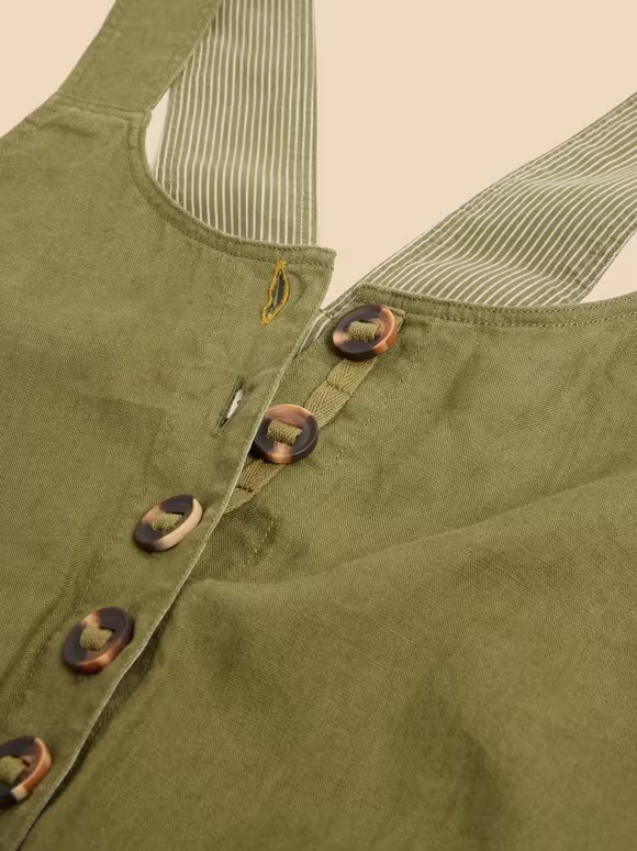 Crop Linen Dungaree