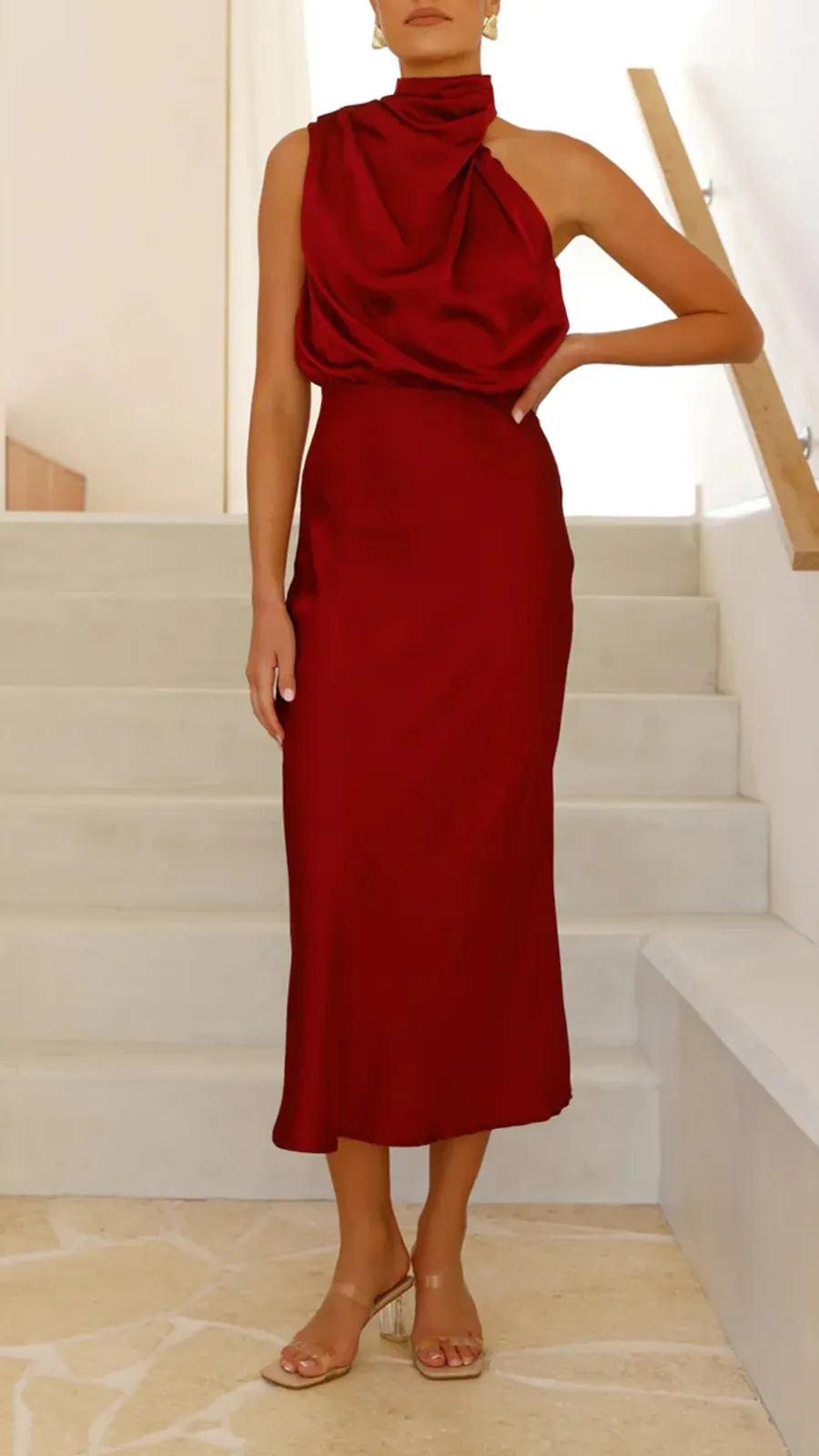 High Neckline Maxi Dress