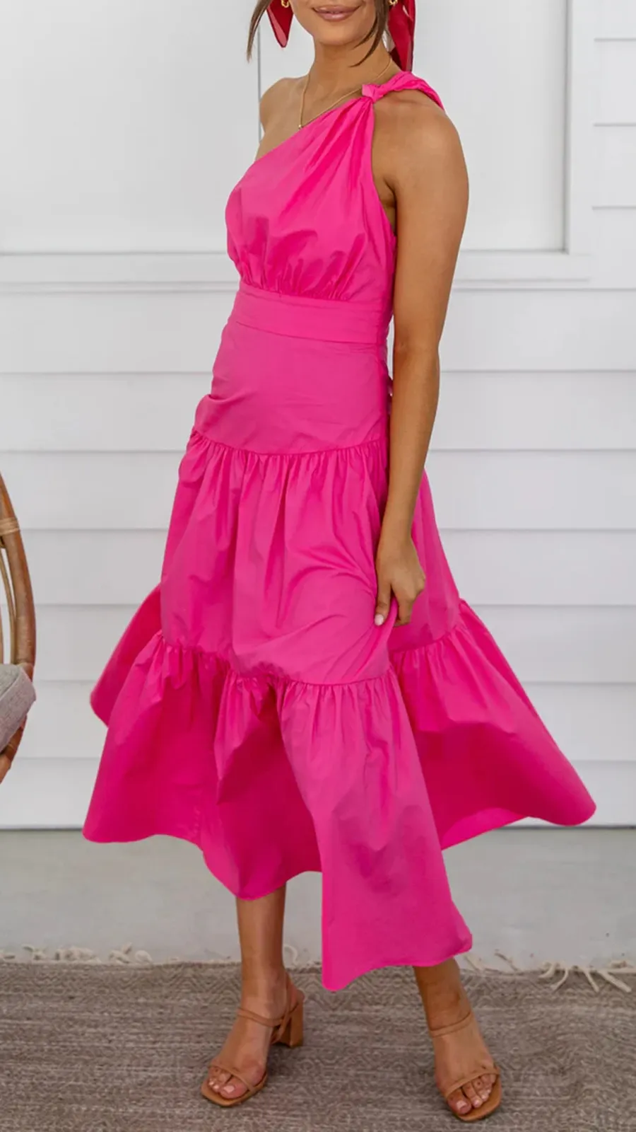 Knot Detail In Shoulder Strap Maxi Dress