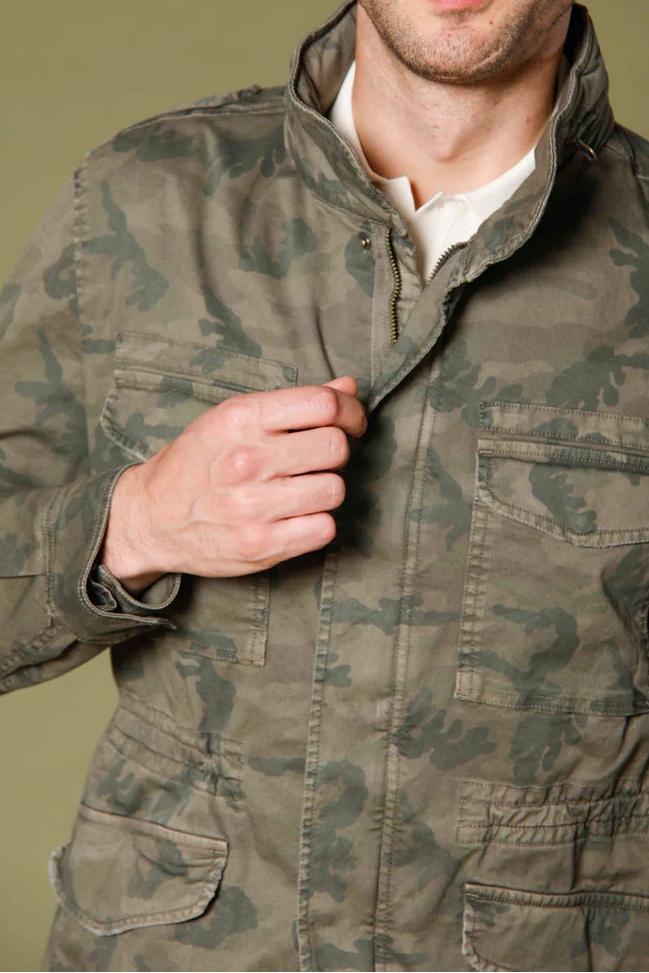 Men's Cotton Twill Camouflage Dark Green Jacket