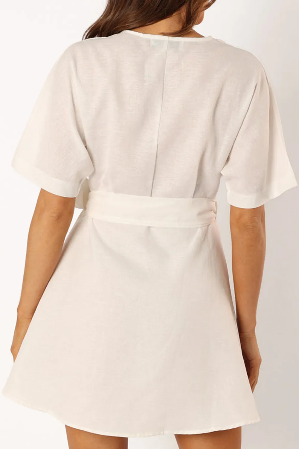 WHITE TULLE WRAP DRESS