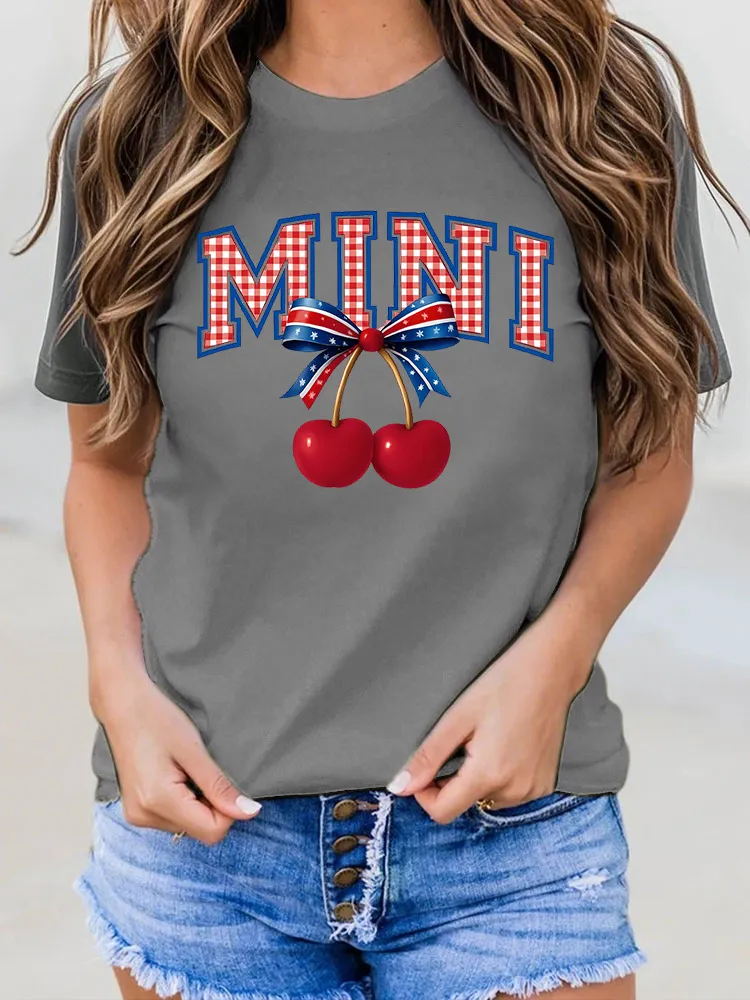 Woman'S Independence Day Print Short-Sleeved T-Shirt