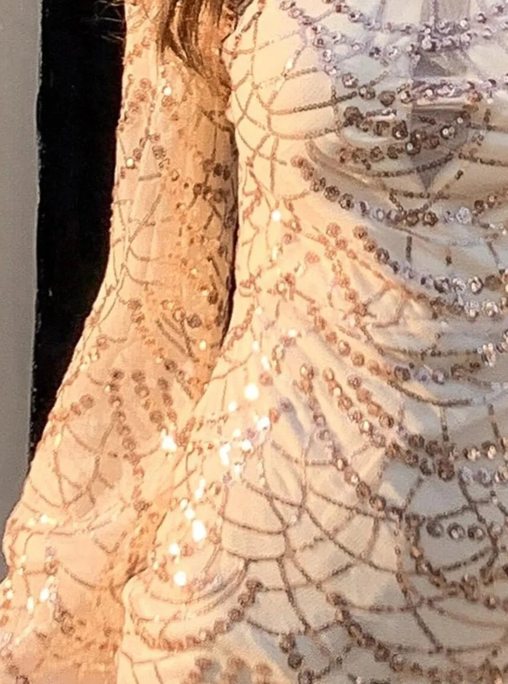 Mock Neck Sequin Bodycon Dress