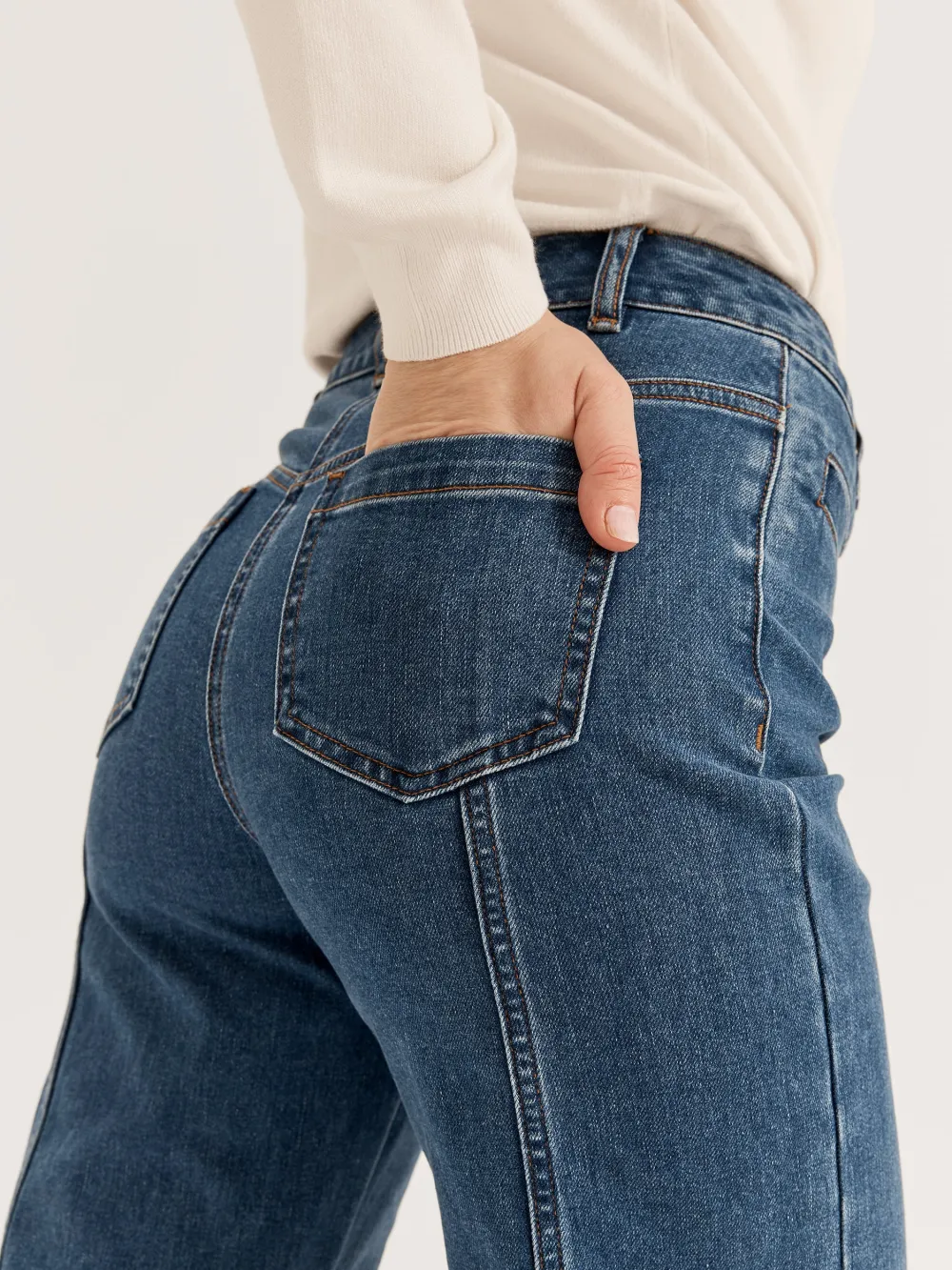 Slim Blue Denim Straight Leg Jeans
