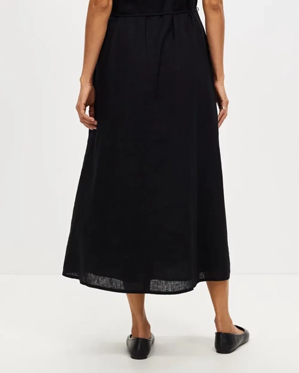 Linen Waist Maxi Dress
