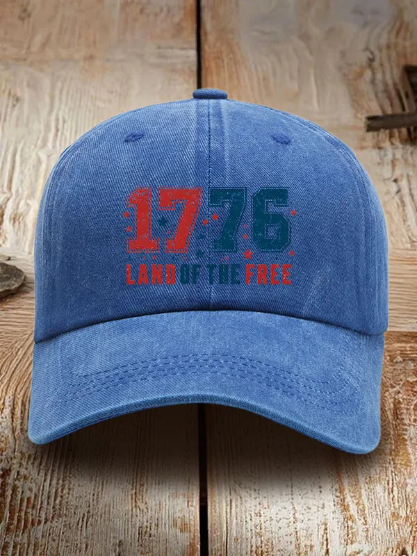 Independence Day Print Washed Baseball Cap