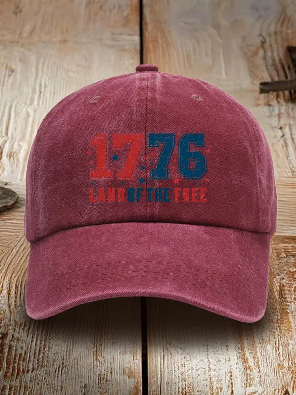 Independence Day Print Washed Baseball Cap