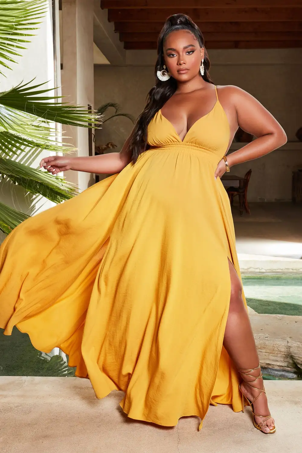River Flow Maxi Dress - Mustard
